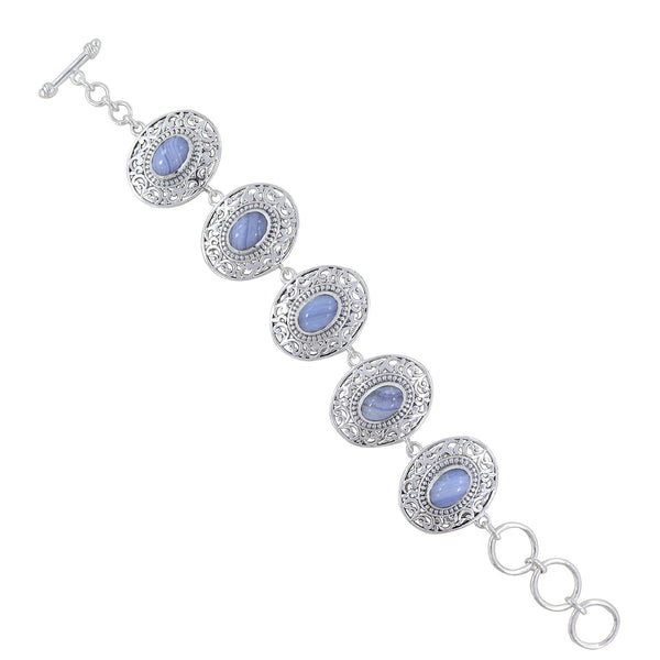 Blue Lace Agate Silver Bracelets