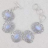 Blue Lace Agate Silver Bracelet