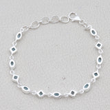 Natural Blue Topaz Silver Bracelet