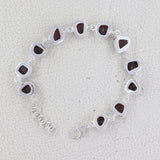 925 Sterling Silver Raw Natural Garnet Bracelet