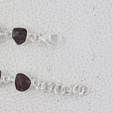 925 Sterling Silver Raw Natural Garnet Bracelet