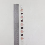 Raw Garnet & Rose Quartz Silver Bracelet