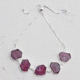 Natural Ruby Silver Bracelet