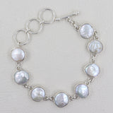 Natural Fresh Water Pearl Gemstone Designer Bracelet 925 Sterling Silver