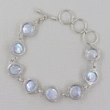 Natural Fresh Water Pearl Gemstone Designer Bracelet 925 Sterling Silver