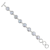 Natural Fresh Water Pearl Gemstone Designer Bracelet 925 Sterling Silver