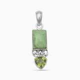 Green Prehnite Silver Pendants