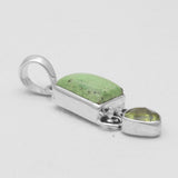 Green Prehnite Silver Pendants