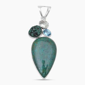 925 Sterling Silver Chrysocolla Pendants