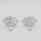 Abalone Shell Marquise Cut Silver Cufflinks