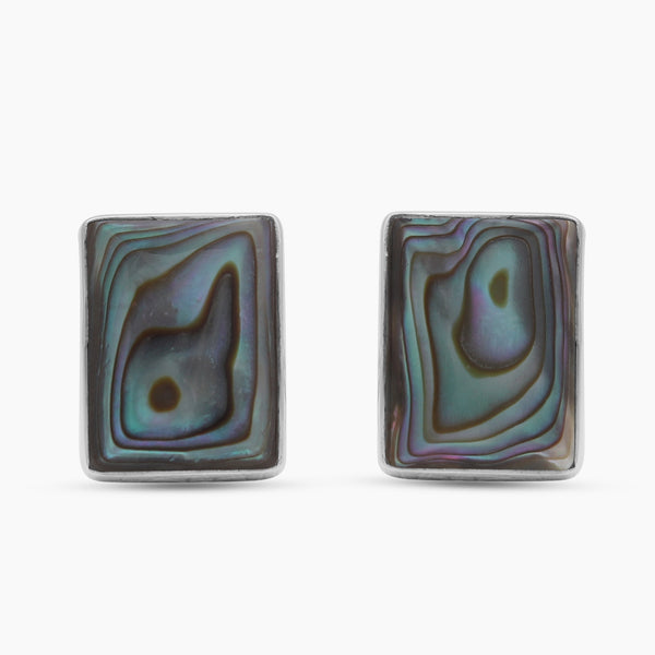 925 Sterling Silver Abalone Shell Cufflinks