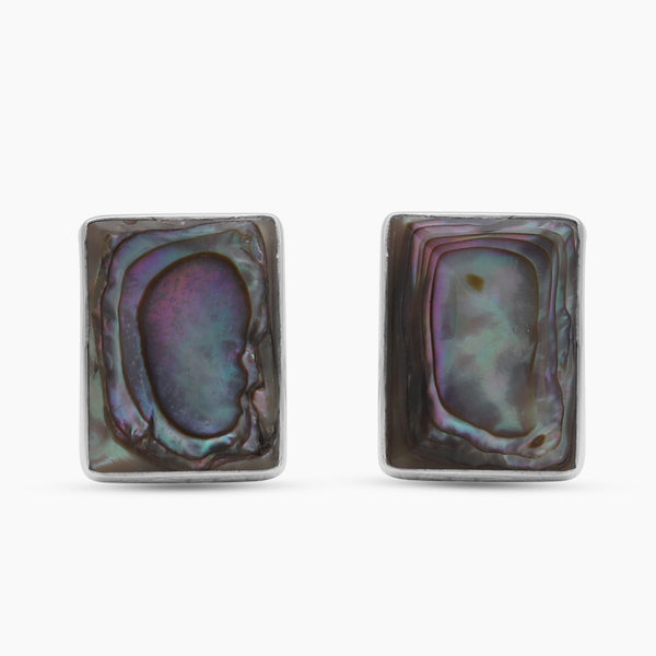 925 Sterling Silver Abalone Shell Cufflinks