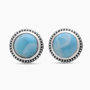Larimar Gemstone Silver Cufflinks