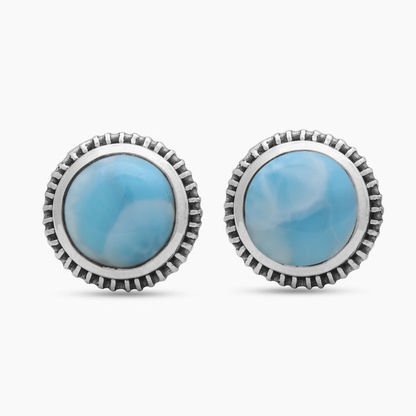 Larimar Gemstone Silver Cufflinks