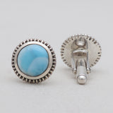 Larimar Gemstone Silver Cufflinks