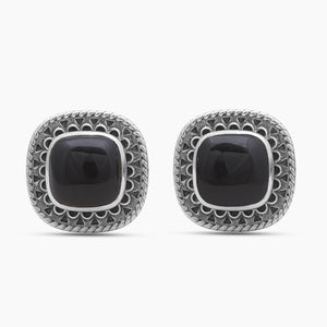 925 Sterling Silver Black Onyx Cufflinks