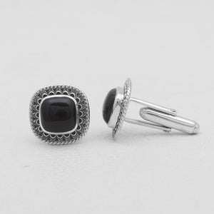 925 Sterling Silver Black Onyx Cufflinks