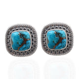 Natural Larimar Gemstone Handmade Cufflinks