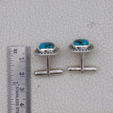 Natural Larimar Gemstone Handmade Cufflinks