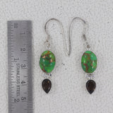 Green Copper Turquoise Silver Earring