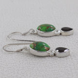 Green Copper Turquoise Silver Earring