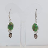 Green Copper Turquoise Silver Earring