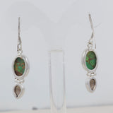 Green Copper Turquoise Silver Earring