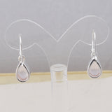 Pink Rose Quartz Gemstone Earrings in 925 Sterling Silver