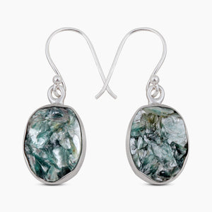 Green Kyanite Silver Earrings