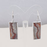 Crazy Lace Agate  Silver Earrings