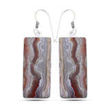 Crazy Lace Agate  Silver Earrings