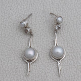 Natural Pearl Silver Earrings