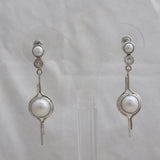 Natural Pearl Silver Earrings