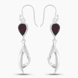 Garnet Silver Earrings