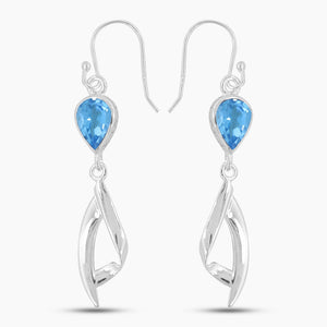 Garnet Silver Earrings