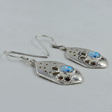 Natural Rainbow Moonstone Silver Earrings