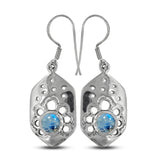 Natural Rainbow Moonstone Silver Earrings