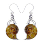 Ammonite Silver Earrings