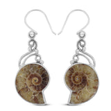 Ammonite Silver Earrings