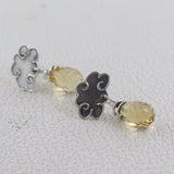 Natural Crystal Silver Earrings