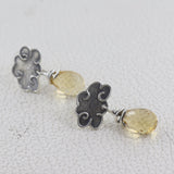 Natural Crystal Silver Earrings