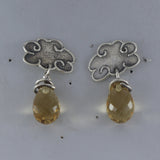 Natural Crystal Silver Earrings