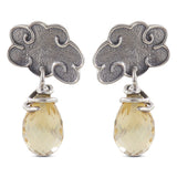 Natural Crystal Silver Earrings