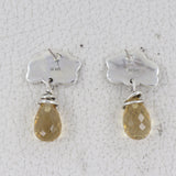 Natural Crystal Silver Earrings