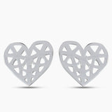 925 Sterling Silver Heart Shape Plain Earrings Jewelry
