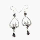 925 Sterling Silver Garnet Earrings