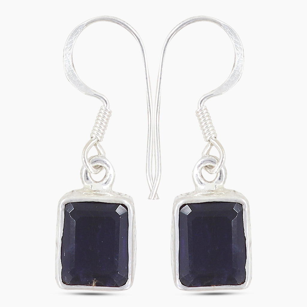 Natural Iolite Silver Earrings