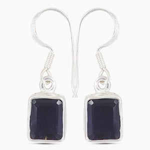 Natural Iolite Silver Earrings