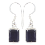 Natural Iolite Silver Earring