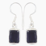 Natural Iolite Silver Earrings
